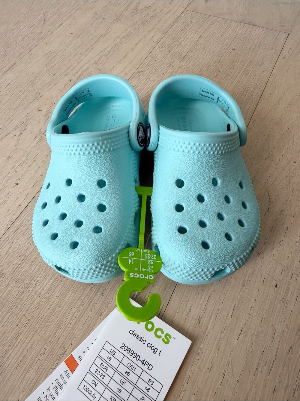 CROCS Kids' Classic Clog in Light Aqua